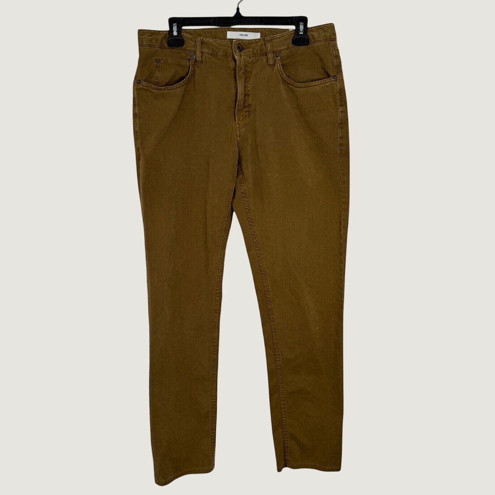 Billy Reid Ashland Men Brown Corduroy Pants 32 Straight Leg 100% Cotton Peru
